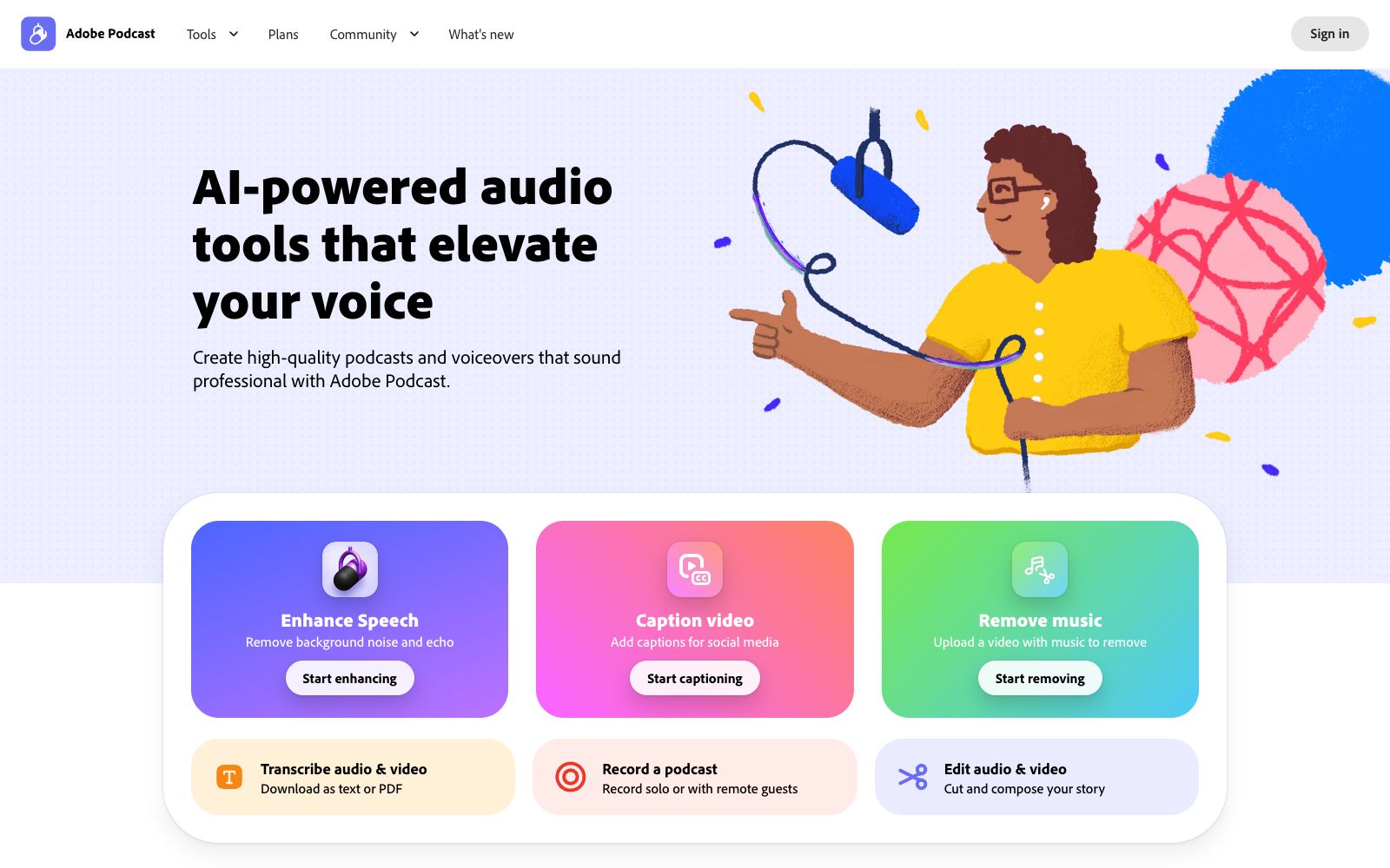 首页 - Adobe Podcast
