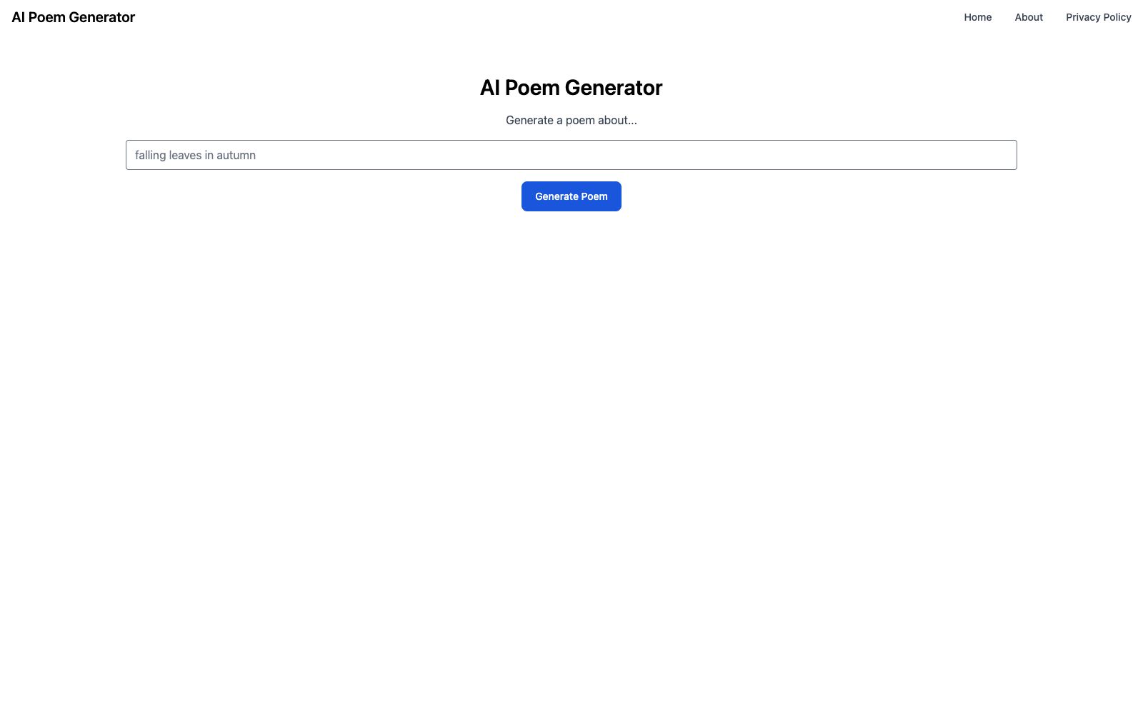首页 - AI Poem Generator
