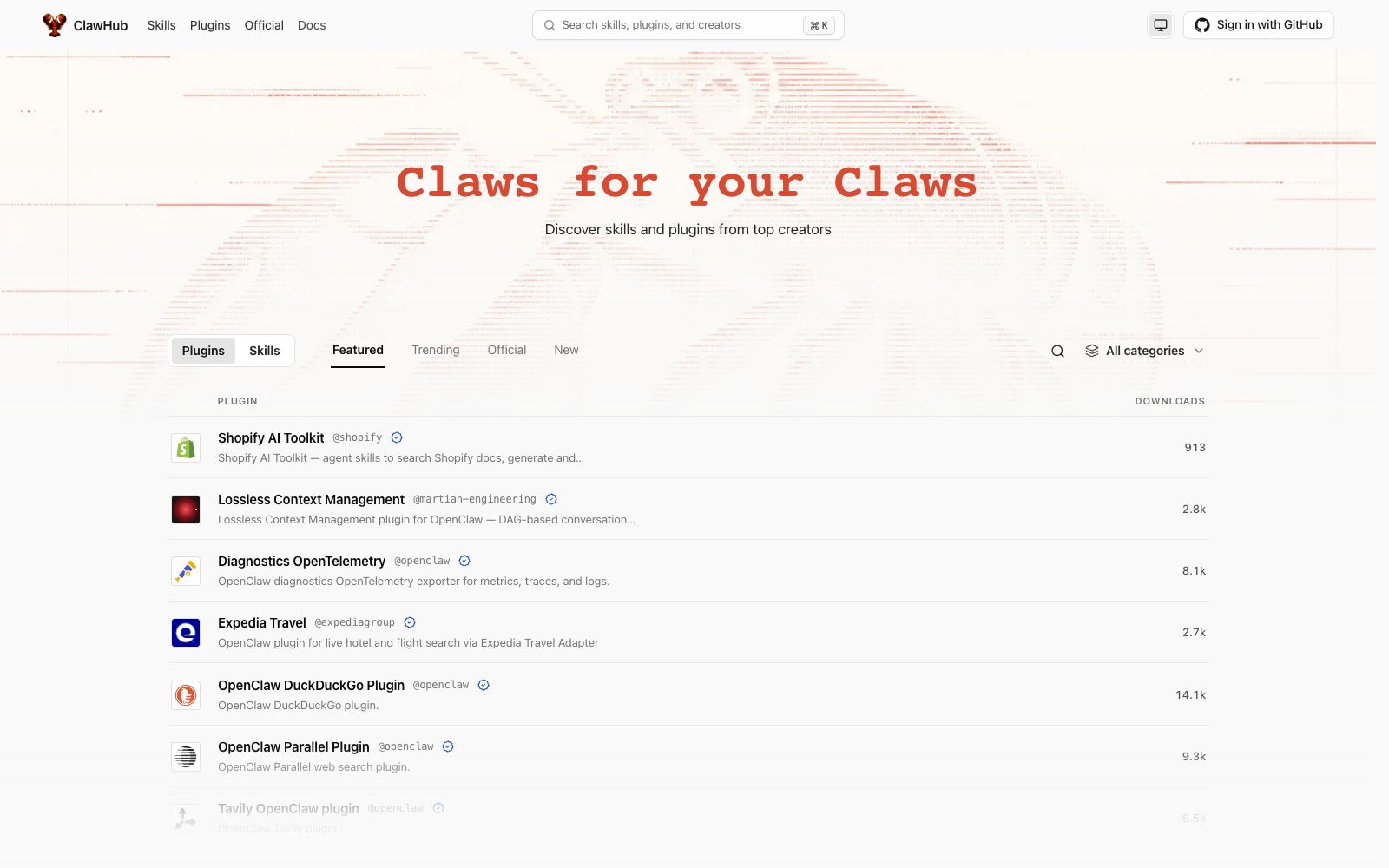 首页 - ClawHub