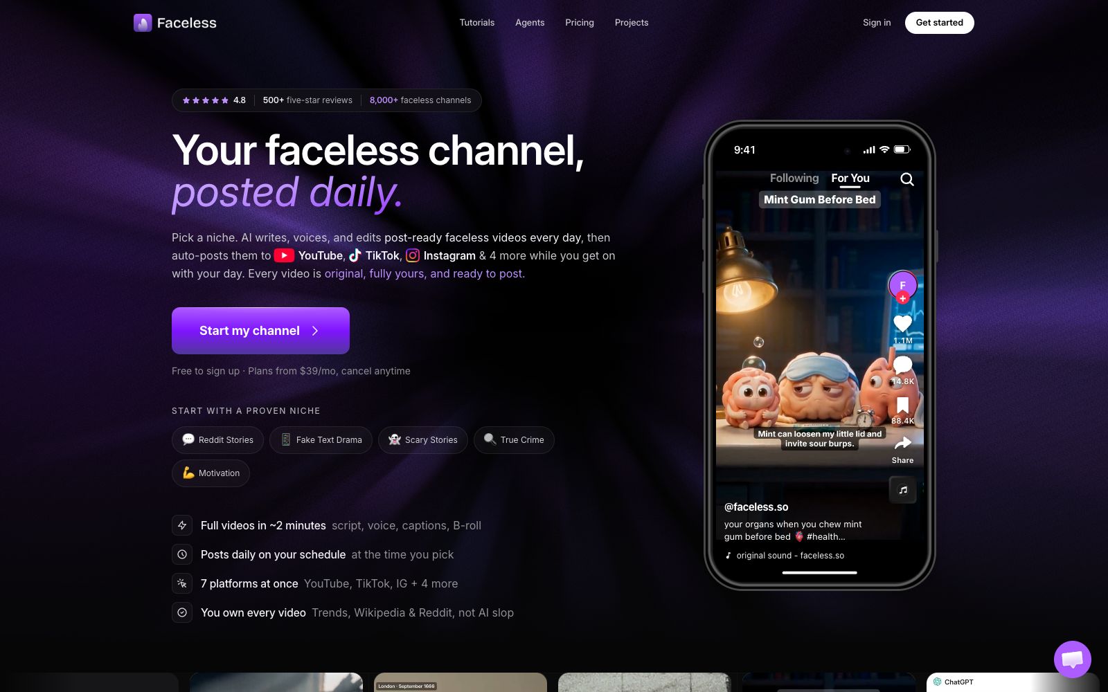 首页 - Faceless.so