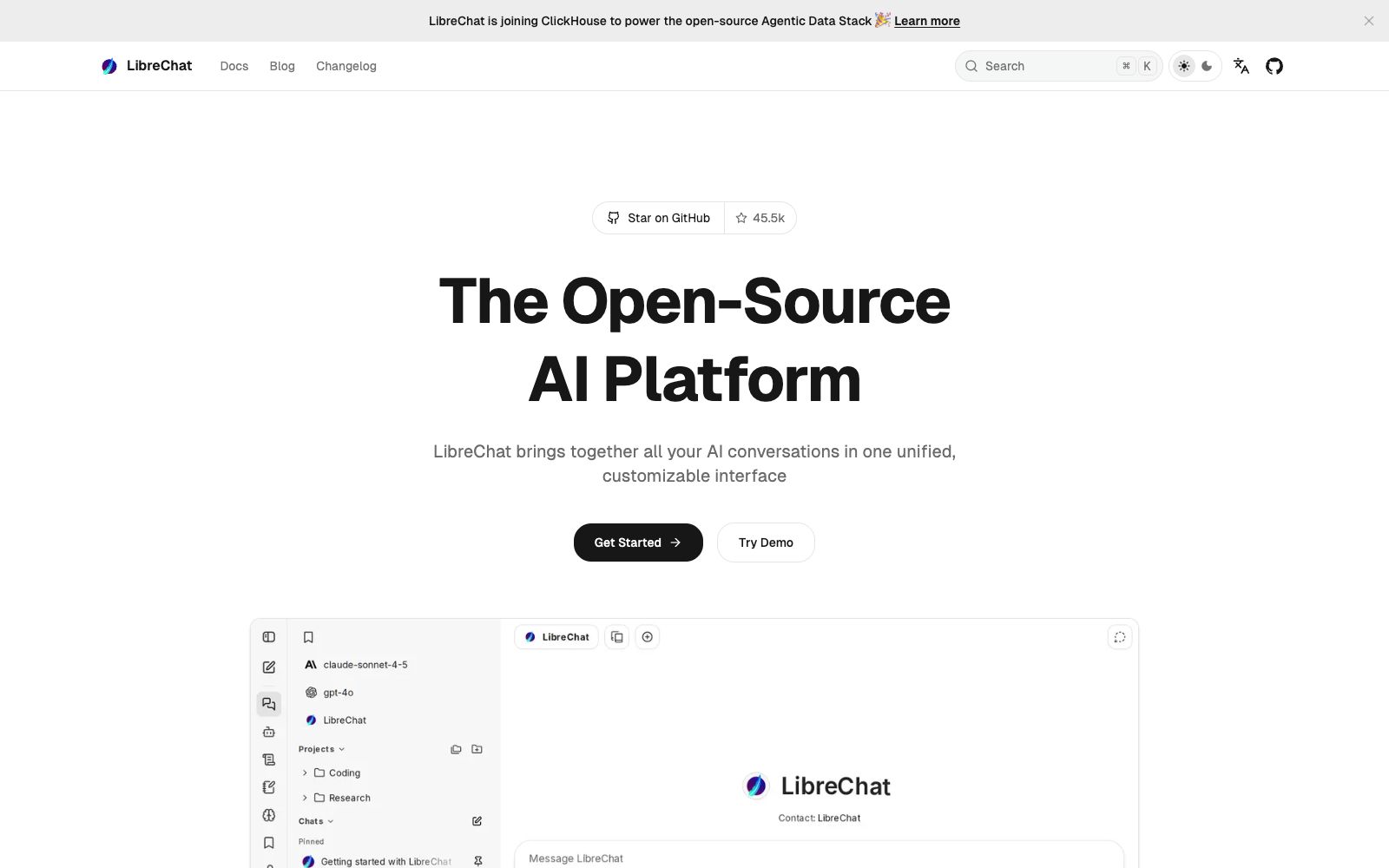 首页 - LibreChat