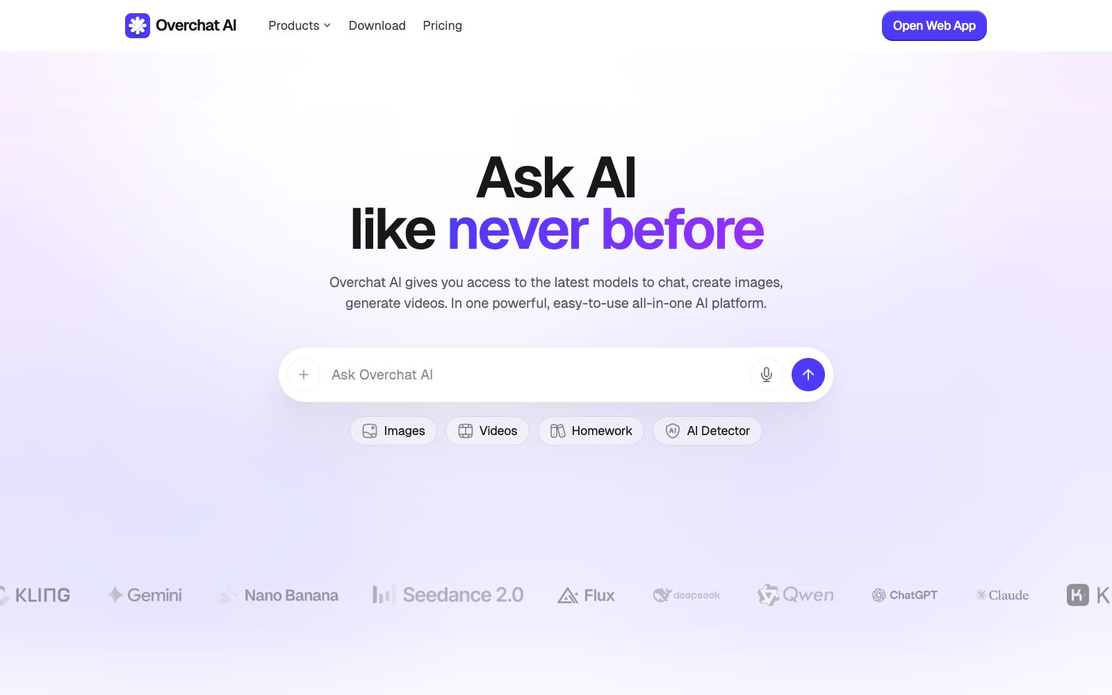 首页 - Overchat AI