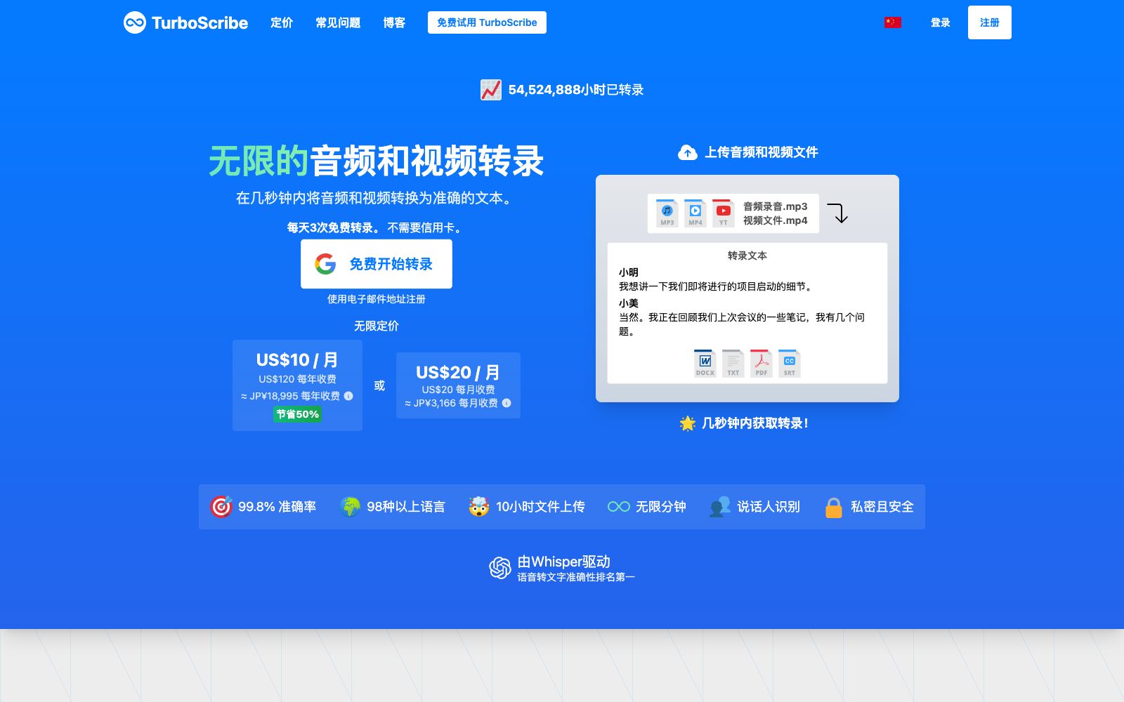 首页 - TurboScribe