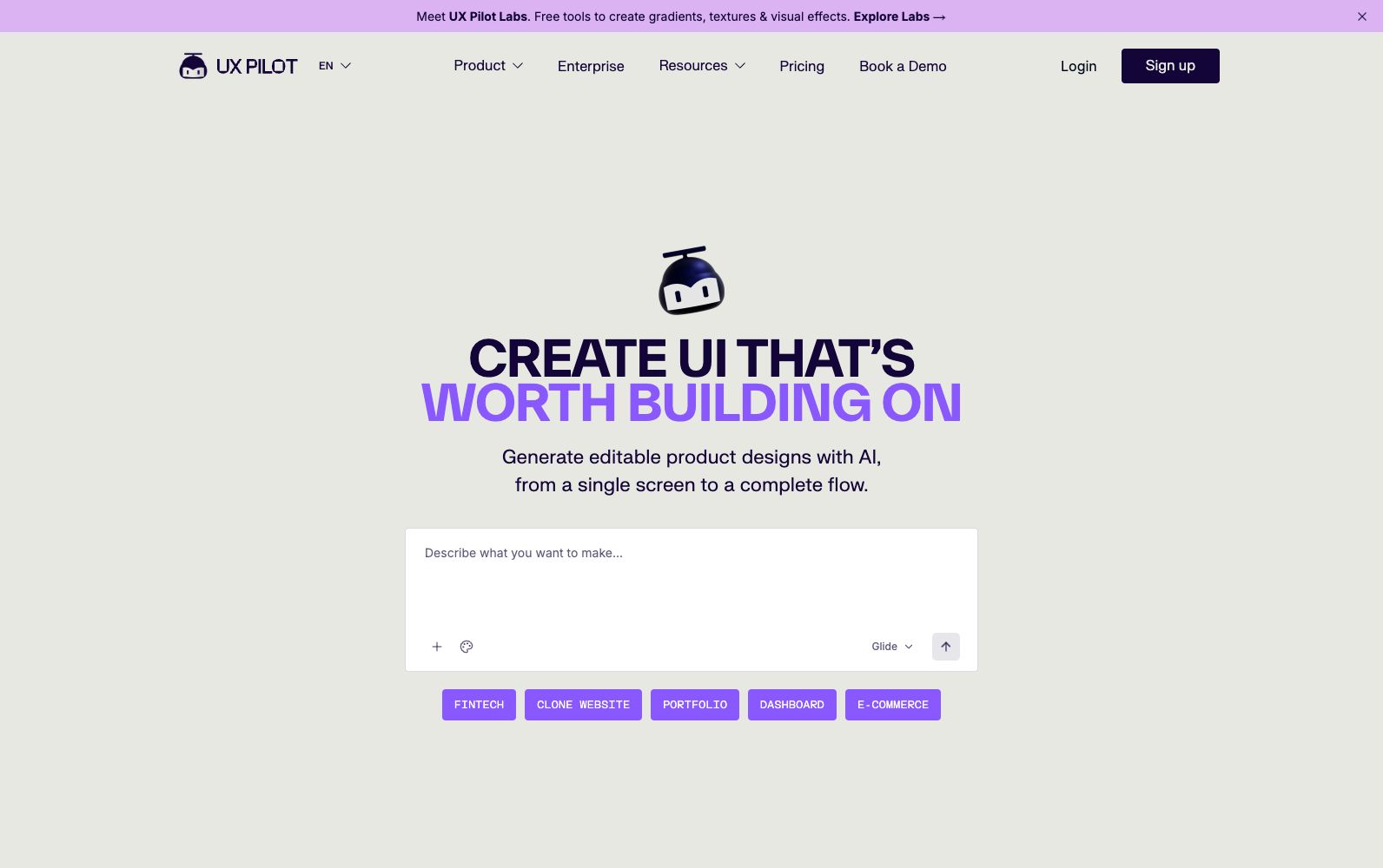 首页 - UX Pilot